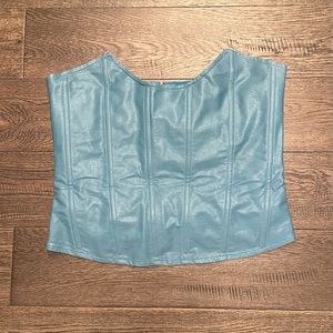 Miaou Blue Leia Faux-Leather Tank Top